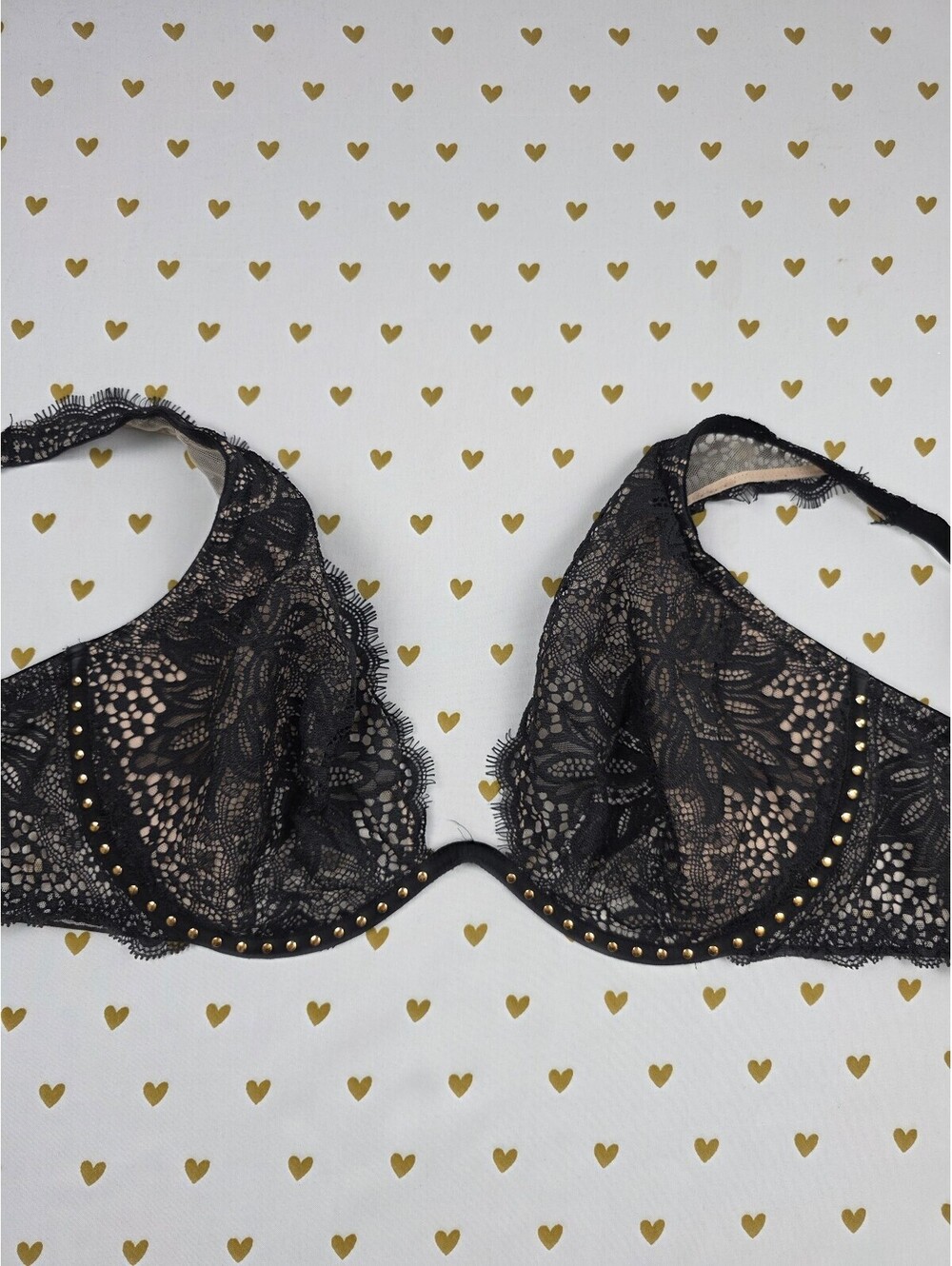 Victorias Secret Bling Studded Very Sexy Unlined Plunge Bra 38D